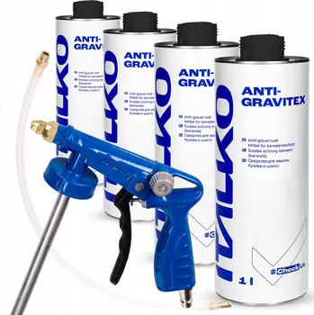 Autokosmetika SADA PRO OŠETŘENÍ PODVOZKU A KAROSERIE - ANTIKOROZNÍ OCHRANA (4x 1KG) + PISTOLE