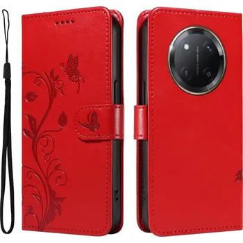 Pouzdro na mobilní telefon Flowers knížkové pouzdro na Honor Magic 7 Lite 5G - červené