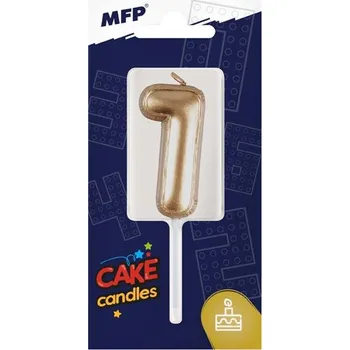 Dortová svíčka Svíčka dortová zlatá číslice 1
