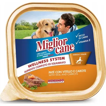 Krmivo pro psa Krmivo pro psy, telecí paštika, italská, velká, Wellness System 300g Migliorcane