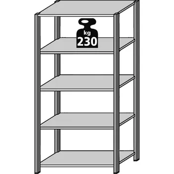 Dílenský regál META Základní regál 3M pozink typ 88726