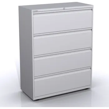 Kartotéka BISLEY Kovová kartotéka čtyřzásuvková SYC10/0/4, Vyberte barvu / kombinaci: husí šeď (av4, RAL 7038), strukturovaný lak