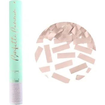 Konfeta Konfety vystřelovací růžové zlato proužky 40 cm