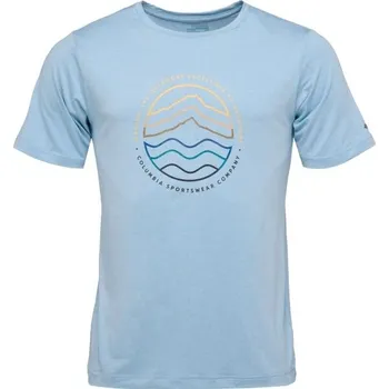 Pánské triko Columbia KWICK HIKE GRAPHIC SS TEE XL Světle modrá, Mix