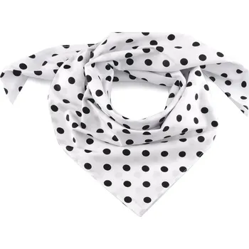 Šátek Bavlněný šátek s puntíky 70x70 cm Varianta: 1 bílá černá, Balení: 1 ks