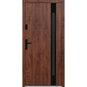 Vchodové dveře Hahn-Türke Vchodové dveře ATU68-M524 Barva: Ořech, Směr otevírání: Pravé, Dovnitř, Celkové rozměry: 1100x2070mm