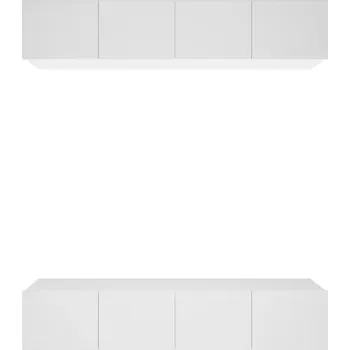 Televizní stolek Nástěnné TV skříňky bílé 80x30x30 cm - sada 4 ks