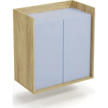 Šatní skříň Šatní skříň Halmar MOBIUS skříň 2D korpus: přírodní hickory, přední barva - modrý horizont (1p=1szt)