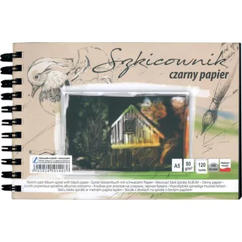 Kreska Skicák v deskach černý p A5/120l 80g SP 545299