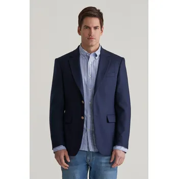 Pánské oblečení SAKO GANT SLIM WOOL FLANNEL CLUB BLAZER EVENING BLUE