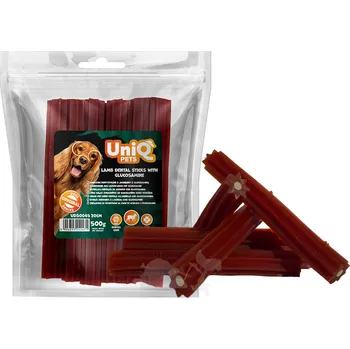 Pamlsek pro psa UNIQ Pets Dentální hvězdička jehněčí s glukosaminem 20x2,5cm velká plemena 500g (houževnatá)