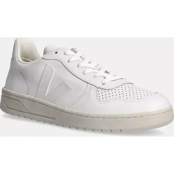 Pánské tenisky Kožené tenisky Veja V-10 Leather Extra-White, 45, bílá, 00X