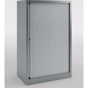 Šatní skříň BISLEY Roletová skříň Bisley Essentials YETB0812/2S, korpus - Sepia Brown (br8, RAL 8014), strukturovaný lak, Vyberte roletu: světle šedá