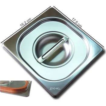 Gastro víko GN 1/6 se silikonovým těsněním PROFI (Víko nerez PROFI se silikonovým těsněním, velikost GN 1/6)