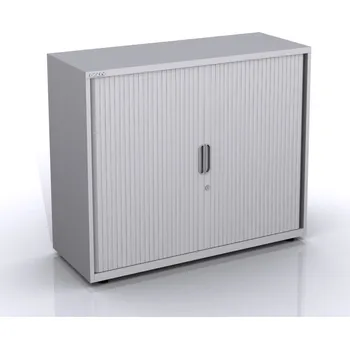 Šatní skříň BISLEY Spisová skříň s žaluziovými dveřmi SYT12/3, Vyberte barvu / kombinaci: Sepia Brown (br8, RAL 8014), strukturovaný lak, Vyberte roletu: javor