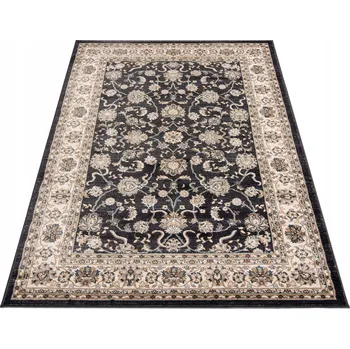 Koberec KOBEREC Stylový do OBÝVACÍHO Pokoje Ložnice Perský vzor Antracit Tmavě Šedý 80x150cm