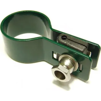 Příchytka ke sloupku kulatá 38 mm, koncová, mechová zelená Tloušťka drátu plotového panelu: 4 mm