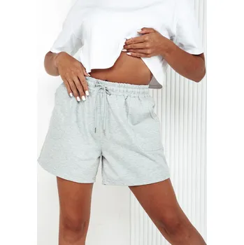 Dámské kraťasy Světle šedé teplákové šortky PELLA SY0416 Velikost: M