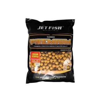 Boilies JetFish Jet Fish Premium clasicc boilie 24mm CREAM SCOPEX 5kg