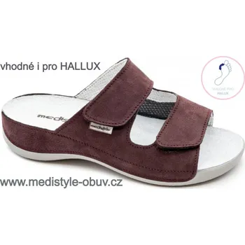 Dámská zdravotní obuv MEDISTYLE ŠARLOTA 2Š-V15/4 pantofel vínový, --- - 36