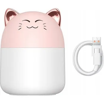 Stojací lampa NOČNÍ LAMPA a ZVLHČOVAČ Vzduchu KOČKA 2v1 Pink