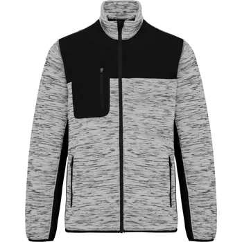 pracovní bunda Kariban Bunda WK 9108, pletená, fleecová, pánská COT209108h2715-light grey 5XL Šedá světlá melír/černá