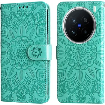 Pouzdro na mobilní telefon Sunflower knížkové pouzdro na Vivo X200 Pro 5G - zelené