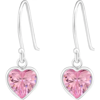 Náušnice Sylv Stříbrné náušnice Heart Pink Ag 925/1000