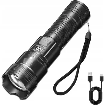 IP kamera Taktická svítilna s LCD displejem a powerbankou, 1200 lm