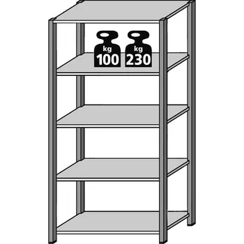 Dílenský regál META Základní regál FIX RAL typ 68019