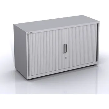 Šatní skříň BISLEY Spisová skříň s žaluziovými dveřmi SYT12/2, Vyberte barvu / kombinaci: Sepia Brown (br8, RAL 8014), strukturovaný lak, Vyberte roletu: javor