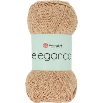 Galanterie Yarnart Elegance 120 světle hnědá se zlatou nití