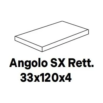 Deepstone Angolo SX Rett. Hyper Lava - schodovka levá 33x120x4 šedá DPSHG55K