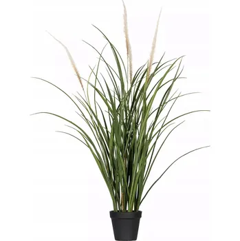 umělá květina UMĚLÁ OKRASNÁ TRÁVA V KVĚTINÁČI 100 cm vysoká, velká, do obýváku, na balkon