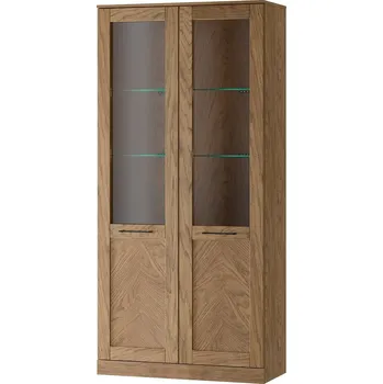 Vinotéka Vitrína Cozy 12 z masivu s LED osvětlením 95 cm dub Rustikal