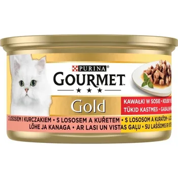 Pro kočku Gourmet gold losos+kuře ve šťávě 85g