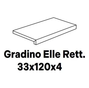 Obklad Deepstone Gradino Elle Rett. Taupe - schodovka 33x120x4 šedá DPSG51K