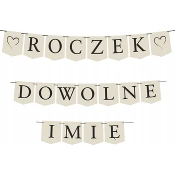 Nápis ROČEK girlanda BANNER k 1. narozeninám diamant béžová LATTE libovolné JMÉNO