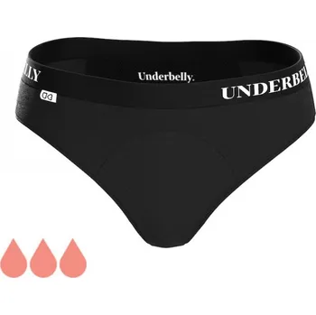 Menstruační kalhotky Menstruační kalhotky Underbelly univers, Silnější menstruace - černé S
