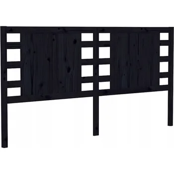 Čelo z masivního borovicového dřeva 206x4x100 cm, černé