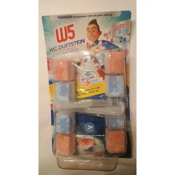 WC čistič W5 WC závěsný čistič do toalety duo vůně x 2 růžové lístky a oceán 96 g