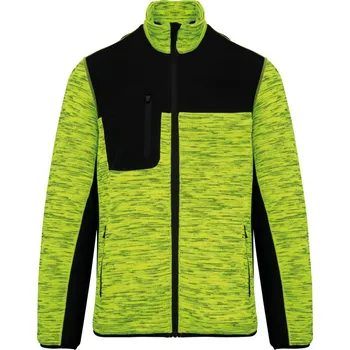 Pracovní oblečení Kariban Bunda WK 9108, pletená, fleecová, pánská COT209108amw04-fluorescent XL Žlutá fluorescent melír/černá