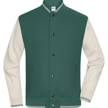 pracovní mikina James & Nicholson Mikina JN College 8044, bio bavlna, unisex COT028044amr05-smoky green 2XL Zelená smoky/písková