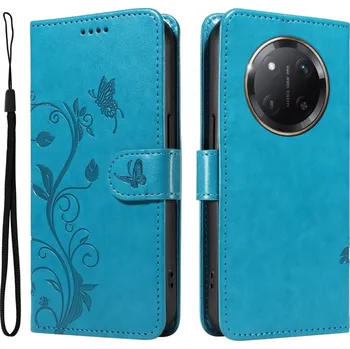 Pouzdro na mobilní telefon Flowers knížkové pouzdro na Honor Magic 7 Lite 5G - modré