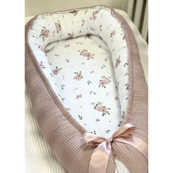 Hnízdečko pro miminko Hnízdečko pro miminko - vaflové starorůžové s kytičkami