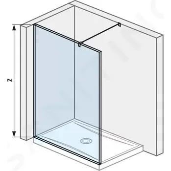 Jika Pure Skleněná stěna boční, 140x200 cm, s úpravou Jika Perla Glass, H2674250026681