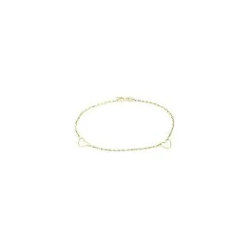 Náramek Náramek zlatý Ankr Srdíčka - ruční práce - délka 18cm