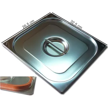 Gastro víko GN 1/2 se silikonovým těsněním PROFI (Víko nerez PROFI se silikonovým těsněním, velikost GN 1/2)