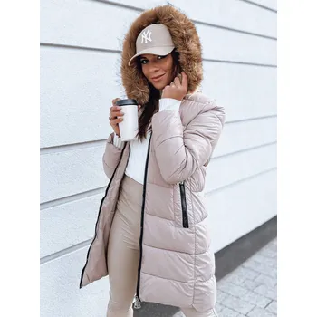 Béžová prošívaná delší bunda MICO TY3963 Velikost: 2XL