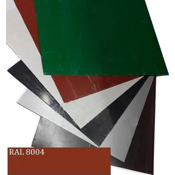 plechová krytina Rovinné plechy tabule plechu 1,25 x 2 m RAL 8004 Blachotrapez